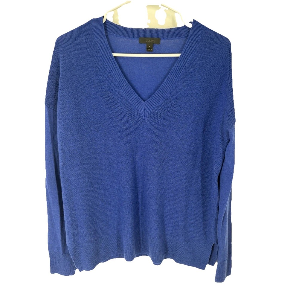 J. Crew Women S Merino Wool Cobalt Sweater Soft Lightweight Preppy Office Layer